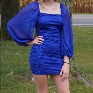 Blue bodycon dress